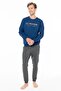 Men's Crew Neck, Long Sleeve, Pocket Detail, Slim Fit, 2 Thread Bottom Top Set - 2