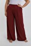 Women's Plus Size Burgundy Relaxed Fit Baggy Single Bottom - 2