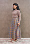 Orange Four-Piece Plaid Skirt - 3