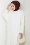 Knitted Pattern Knitwear Dress White Hm2526 - 6