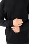 Men's Crew Neck Corded Fabric Knitwear Sweater Black - K-2602 - 7
