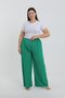 Women's Plus Size Green Relaxed Fit Baggy Single Bottom - 4
