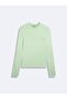 Long Sleeve Turtleneck Basic Green Sweatshirt