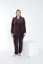 Women's Plus Size Cotton Zippered Velvet Tracksuit Set - Dusty Rose - B 2289