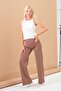 Maternity Wide Leg Jersey Pants with Adjustable High Waist Band Vi̇zon - 4