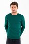 Men's Crew Neck Corded Fabric Knitwear Sweater Green - K-2602 - 3