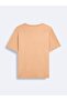 Short Sleeve Crew Neck Sıgn Printed Beige T-Shirt - 2