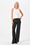 Maternity Wide Leg Jersey Pants with Adjustable High Waist Band Anthracite - 3