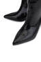 Women's Faux Leather Black Crocodile Heeled Boots - 3