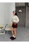 Women's Beige Crew Neck Long Sleeve Sweater