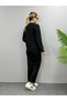 Women's Long Sleeve Crew Neck Viscose Two Thread Blouse and Pants Double Suit - 4
