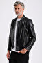 Maroquin Leather Stefan Men's Shirt Collar Leather Coat - 4