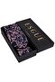 8 cm Navy Blue Pink Patterned Hand Made Classic Wide Tie - 4