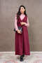 Long Burgundy Cashmere Jile Dress - 3