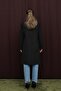 Women's Double-Breasted Collar Cashmere Coat -15194Kbn - Black - 5