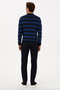 Men's Navy Blue Jogger Fit Canvas / Chino Trousers 50311905-Vr033 - 4