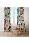 Cream Salmon Luxury Floral 140X260 Single Wing Background Curtain - 4