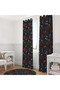 Colorful Embroidery Floral Pattern Single Wing Background Curtain 140X260 cm - 2