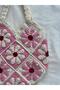 Retro Pink Flower Hand Knitted Motif Shoulder Bag - 4