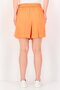Women Plain Belted Basic Shorts, Orange - 2