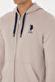 Men's Regular Fit Zippered Hooded Stone Knitted Cardigan 50307765-Vr049 - 7