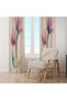 Pastel Colored Soft Floral Patterned Single Wing Background Curtain – 140X260 cm - 4