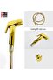 Velomo Gold Handheld Bidet Sprayer Set - Solid Brass, Anti-Bending Hose & Holder - 6