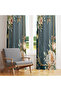 Dark Blue Gold Framed Rose 140X260 Single Wing Background Curtain