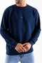 Men's Crew Neck J Printed 3 Thread Sweatshirt Navy Blue - 25K 1101 - 2