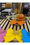 Special Design Colorful Stone Bow Detailed 6-Piece Cocktail Napkin Set, Colorful Coffee Side Serving Napkin - 3