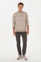 Men's Regular Fit Crew Neck Dark Beige Sweatshirt 50309983-Vr088 - 4