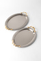 Set of 2 Stainless Steel Silver Oval Trays – Patterned Serving and Presentation Tray, Non-Tarnishing, Non-Fading - 5