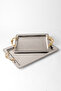 Set of 2 Stainless Steel Silver Trays – Rectangular Patterned Serving and Presentation Tray, Anti-Tarnish, Fade-Resistant - 3