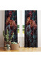 Navy Blue Floor Modern Dark Floral Single Panel Background Curtain 140X260 cm - 3