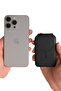 Magnetic Black Adhesive 5-Compartment Magnetic Card Holder with Flexstand Stand - 5