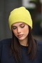 Women's Neon Yellow Soft Textured Ribbed Winter Knitted Beanie - 5
