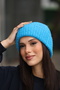 Women's Soft Textured Ribbed Knitted Winter Beanie - Blue - 2