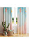 Space and Stars Patterned Children's Room Single Wing Background Curtain 140X260 cm - 3
