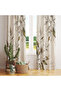 Light Beige Gold Sketch Floral 140X260 Single Wing Background Curtain - 3