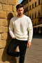 Unisex Winter Comfortable Long White Loose Sweater - 3