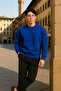 Unisex Winter Comfortable Long Blue Loose Sweater - 6