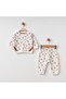Children's 2-Piece Set Gift Baby Girl and Boy Space Dinosaur and Planet Pattern Cotton Bottom Top Set - 4