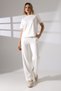 Women's Modal Double Set Short Sleeve Rabbit Embroidered T-Shirt Loose Pants with Pockets Tracksuit - 8