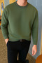 Men's Relax Fit Winter Khaki Basic Sweater - 4