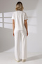 Women's Modal Double Set Short Sleeve Rabbit Embroidered T-Shirt Loose Pants with Pockets Tracksuit - 7