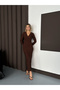 Seersucker V-Neck Long Reverse Stitch Dress - 3