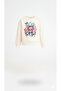 Girl's Cute Bear Printed Fleece-Lined Sweatshirt Tracksuit Set - 3