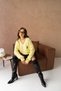 Oversized V-Neck Teddy Bear Print Knit Sweater AW25KZ0068 - 6