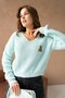 Oversized V-Neck Teddy Bear Print Knit Sweater AW25KZ0068 - 8