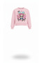 Girl's Cute Bear Printed Fleece-Lined Sweatshirt Tracksuit Set - 3